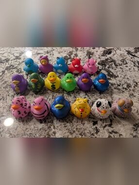 Set of 17 Rubber Duck Variety Lot - Colorful and Animal Inspired